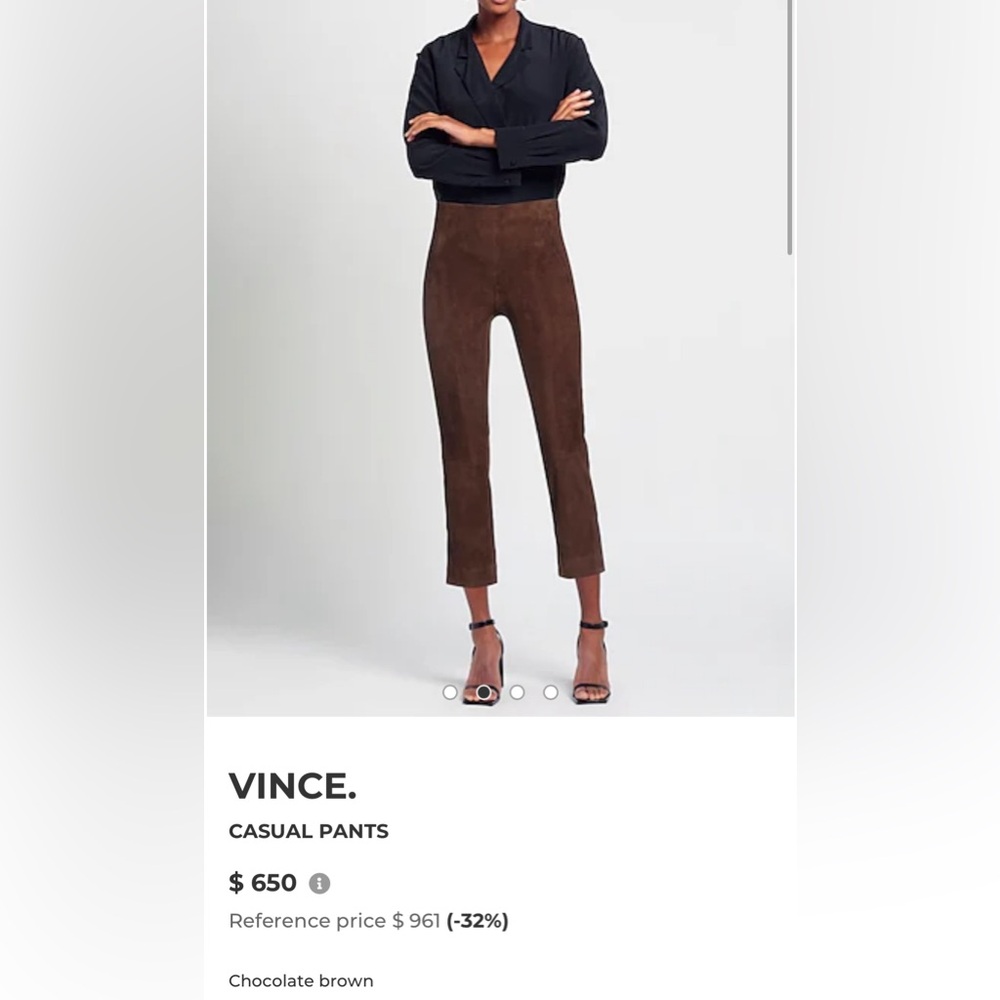 Vince 100% Suede Leggings or Suede Pants in Chocolate Brown Size Medium
